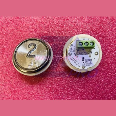 Модуль кнопочный A4N49744$05 белая подсветка Брайль "2" BBP-R331-CMPLT-D-W-02 (EA2406S-D-W-02) ЩЛЗ